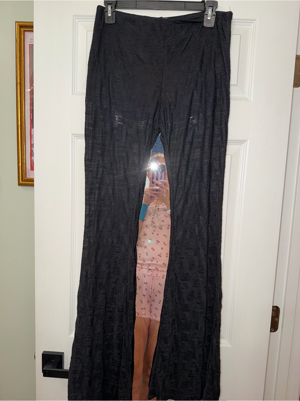 Sheer, wide-leg Knitted Pants NWT